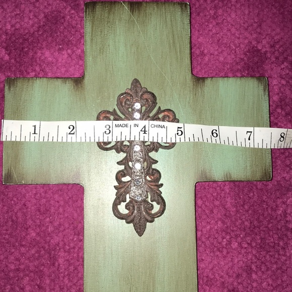 Kirklands Decorative Wooden Cross / Color Green - Picture 4 of 4